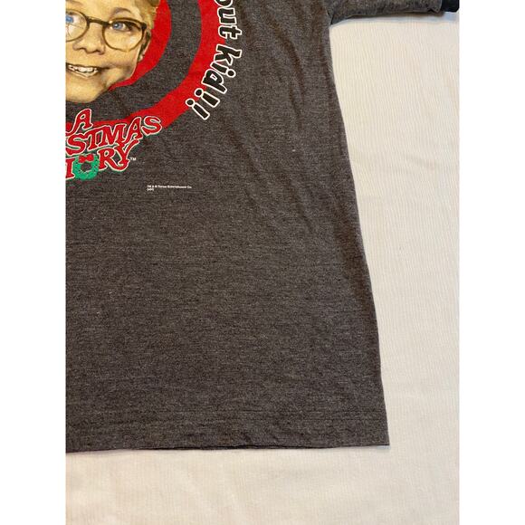 A Christmas Story Vintage Ringer T-shirt Gray Medium Shoot Your Eye Out - Picture 7 of 15